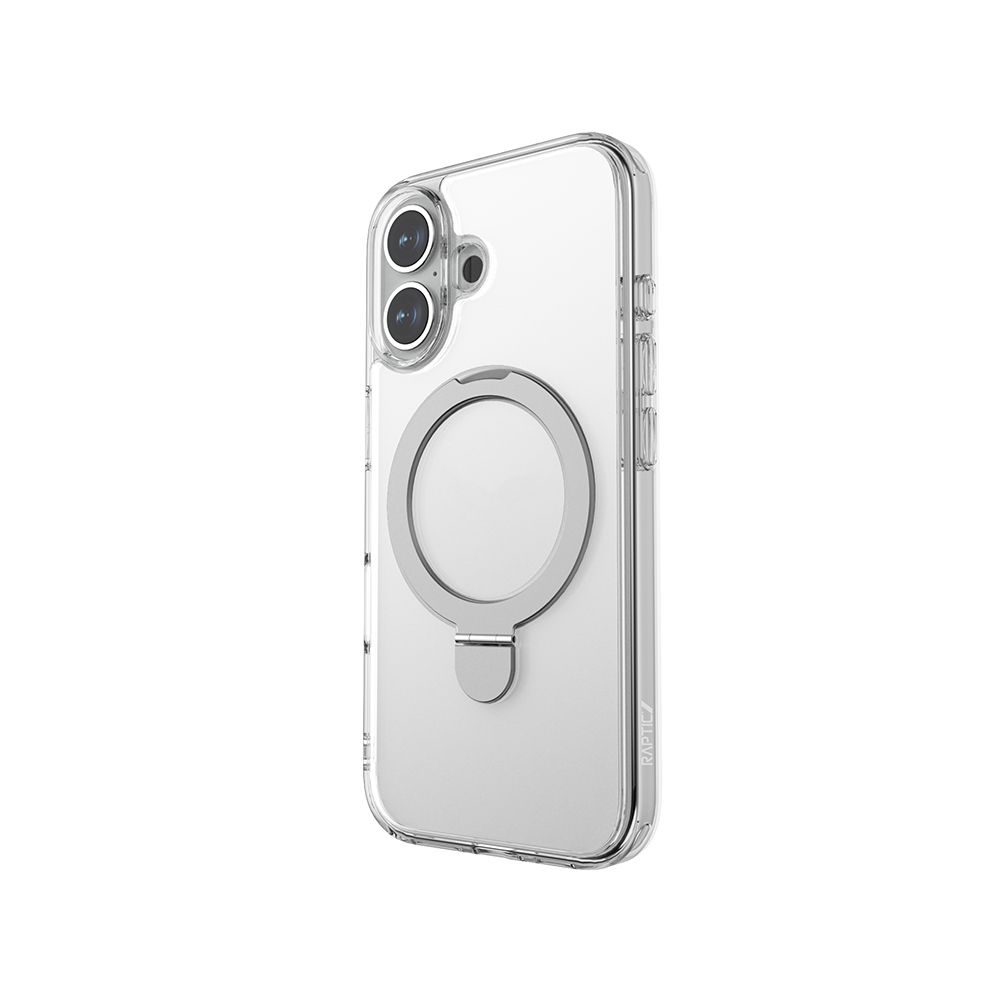 Apple iPhone 16 Uyumlu Kılıf Magsafe Şarj Özellikli Raptic Air Stand Serisi Buzlu Transparan Tasarımlı Standlı Kapak - 2
