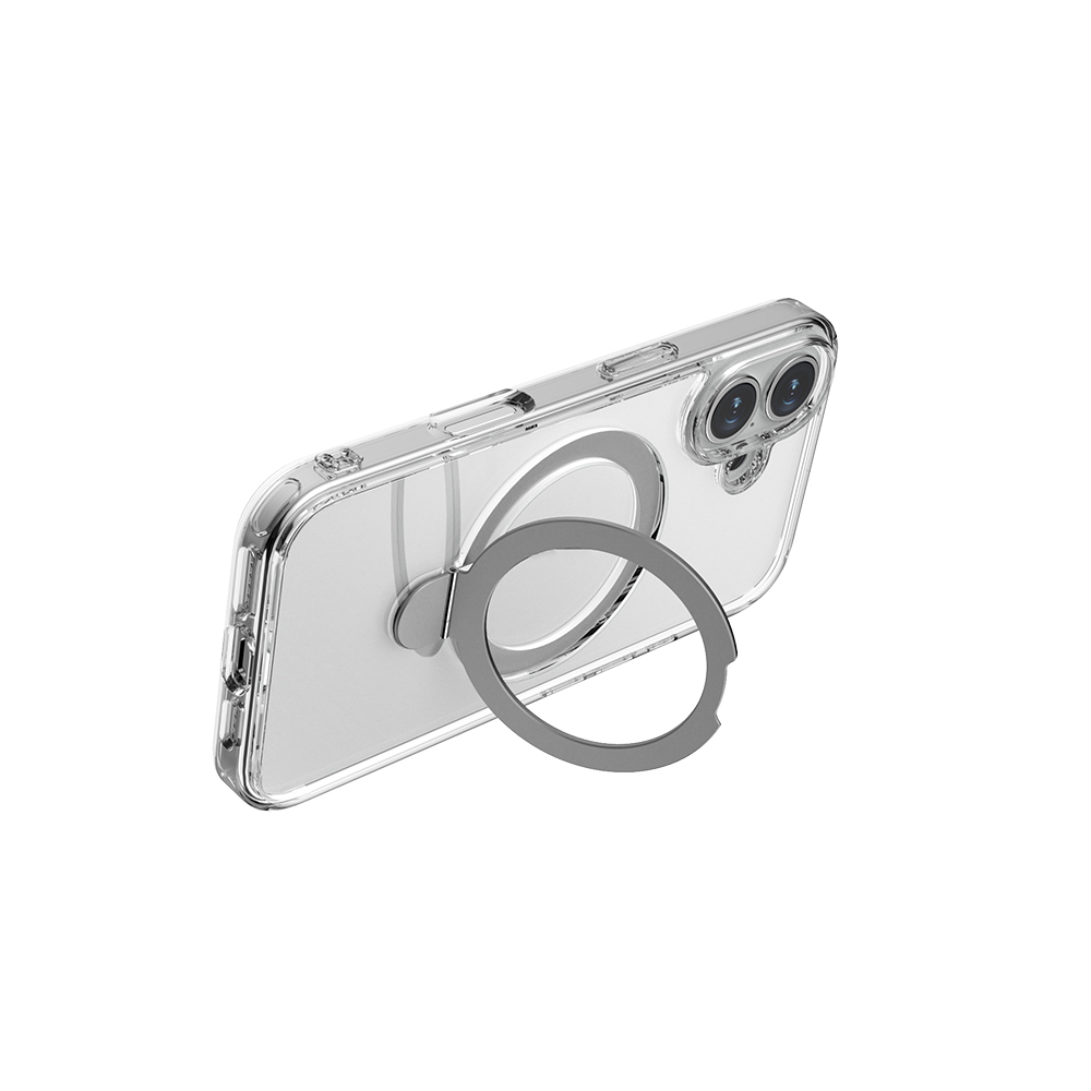 Apple iPhone 16 Uyumlu Kılıf Magsafe Şarj Özellikli Raptic Air Stand Serisi Buzlu Transparan Tasarımlı Standlı Kapak - 5