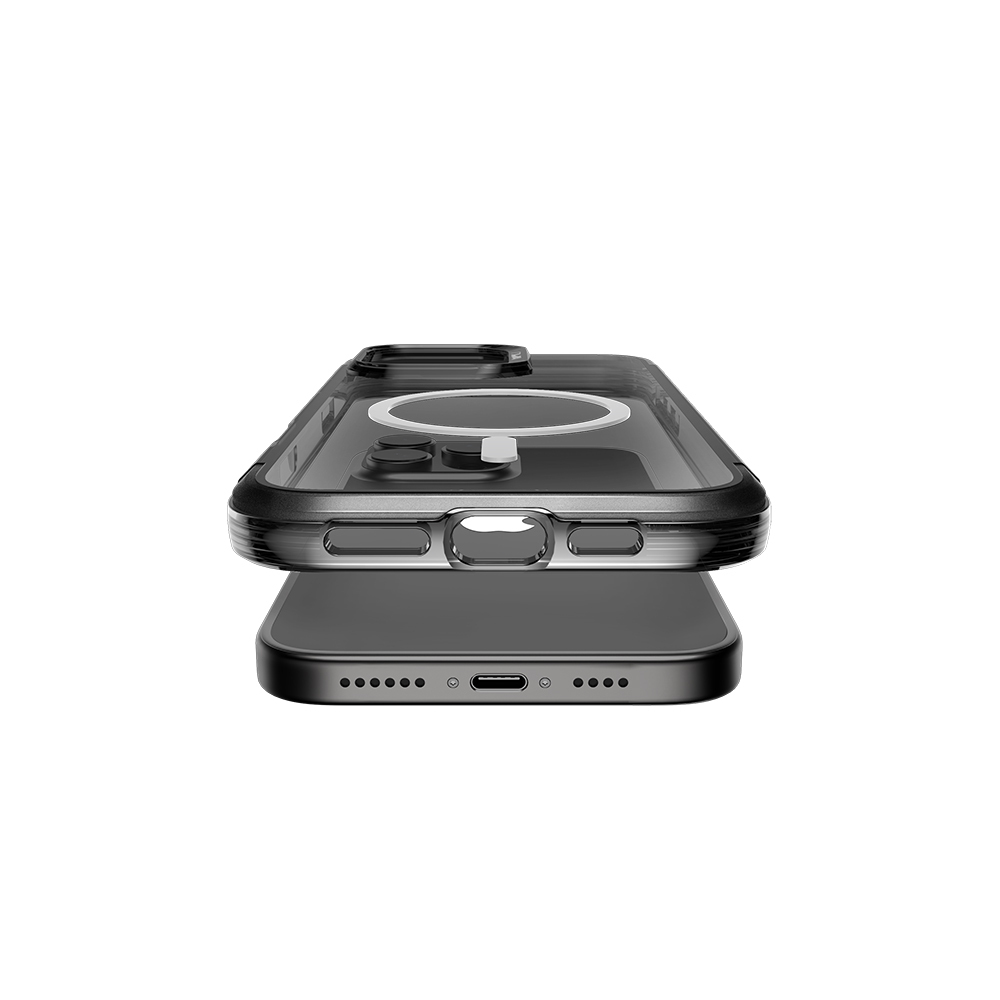 Apple iPhone 16 Pro Max Uyumlu Kılıf Magsafe Şarj Özellikli Raptic Air Serisi Airbag Tasarımlı Metal Köşelikli Şeffaf Kapak - 5