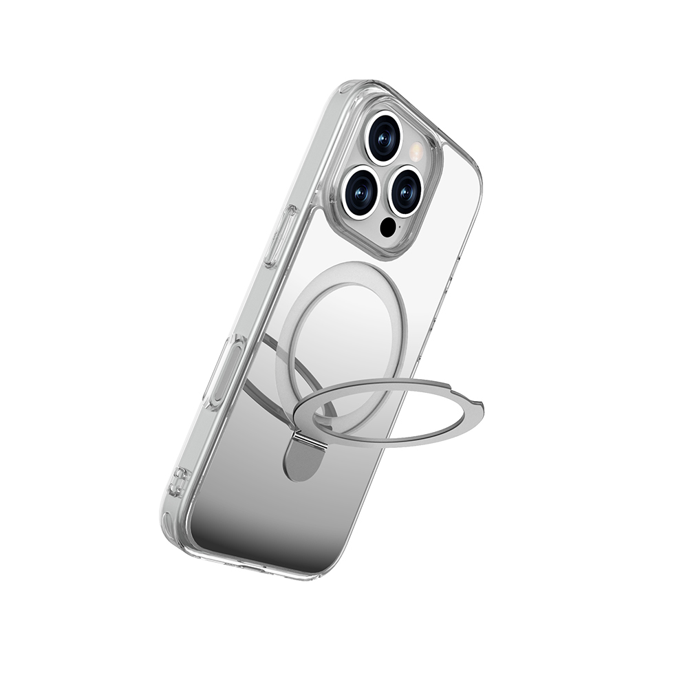 Apple iPhone 16 Pro Uyumlu Magsafe Şarj Özellikli Kılıf Raptic Air Stand Serisi Aynalı Arka Yüzey Standlı Kapak - 2