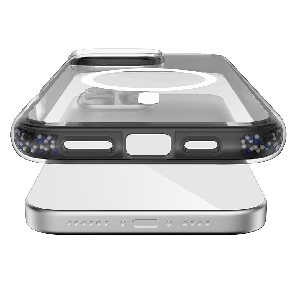 Apple iPhone 16 Pro Uyumlu Kılıf Magsafe Şarj Özellikli Raptic AirJoy Serisi Boncuk Tasarımlı Şeffaf Kapak - 3