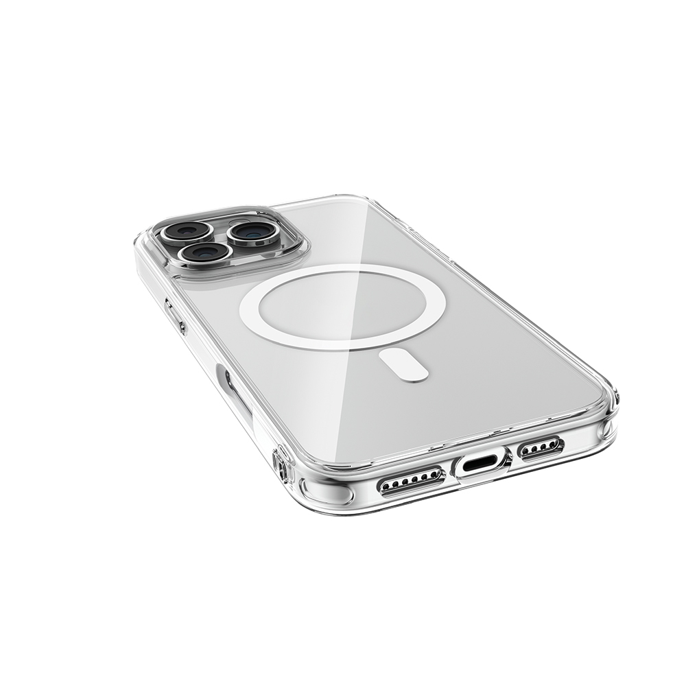 Apple iPhone 16 Pro Max Uyumlu Kılıf Magsafe Şarj Özellikli Raptic Crystal MagSafe Serisi Şeffaf Kapak - 5
