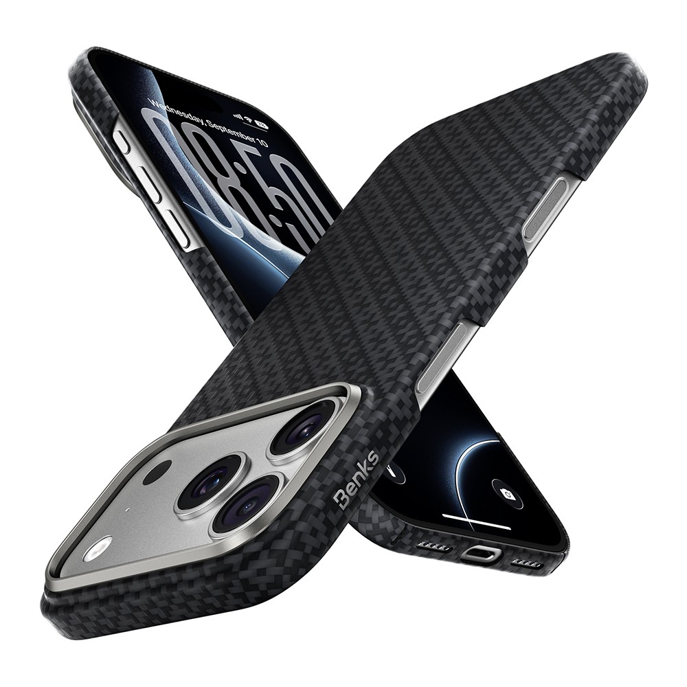 Apple iPhone 18 Pro Max Kılıf M-Safe Şarj Özellikli Benks ArmorAir ArmorGrid Serisi Yükseltilmiş Kamera Çerçevesi C1 Kevlar Karbon Kapak - 1