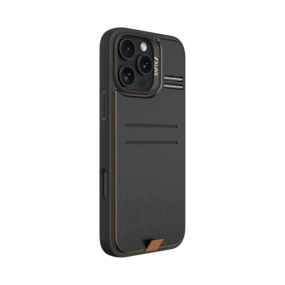 Apple iPhone 16 Pro Uyumlu Kılıf Magsafe Şarj Özellikli Raptic Slim Wallet Serisi Deri Görünümlü Kartlıklı Standlı Kapak - 5