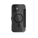 Apple iPhone 16 Plus Uyumlu Kılıf Magsafe Şarj Özellikli Vegan Deri Tasarımlı Şeffaf Arka Yüzey Kartlıklı Raptic Urban Folio Serisi Kapak - 1