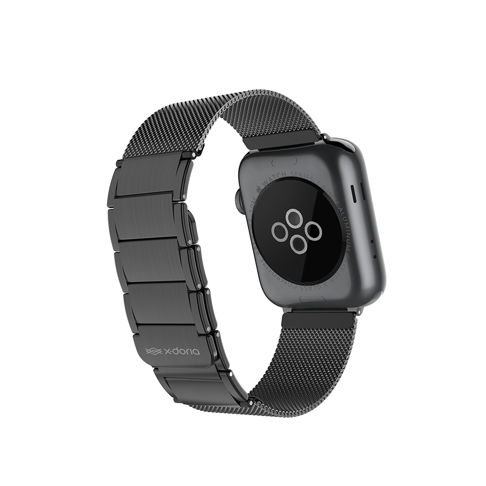 Apple Watch 44mm Uyumlu Raptic Classic Plus Serisi Magnetik Metal Hasır Kordon - 2