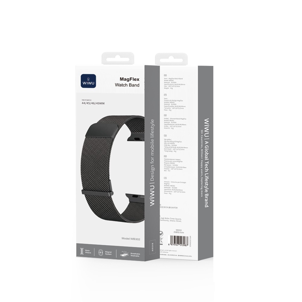 Apple Watch 42mm Uyumlu Wiwu MagFlex Secure Serisi Metal Kordon - 3