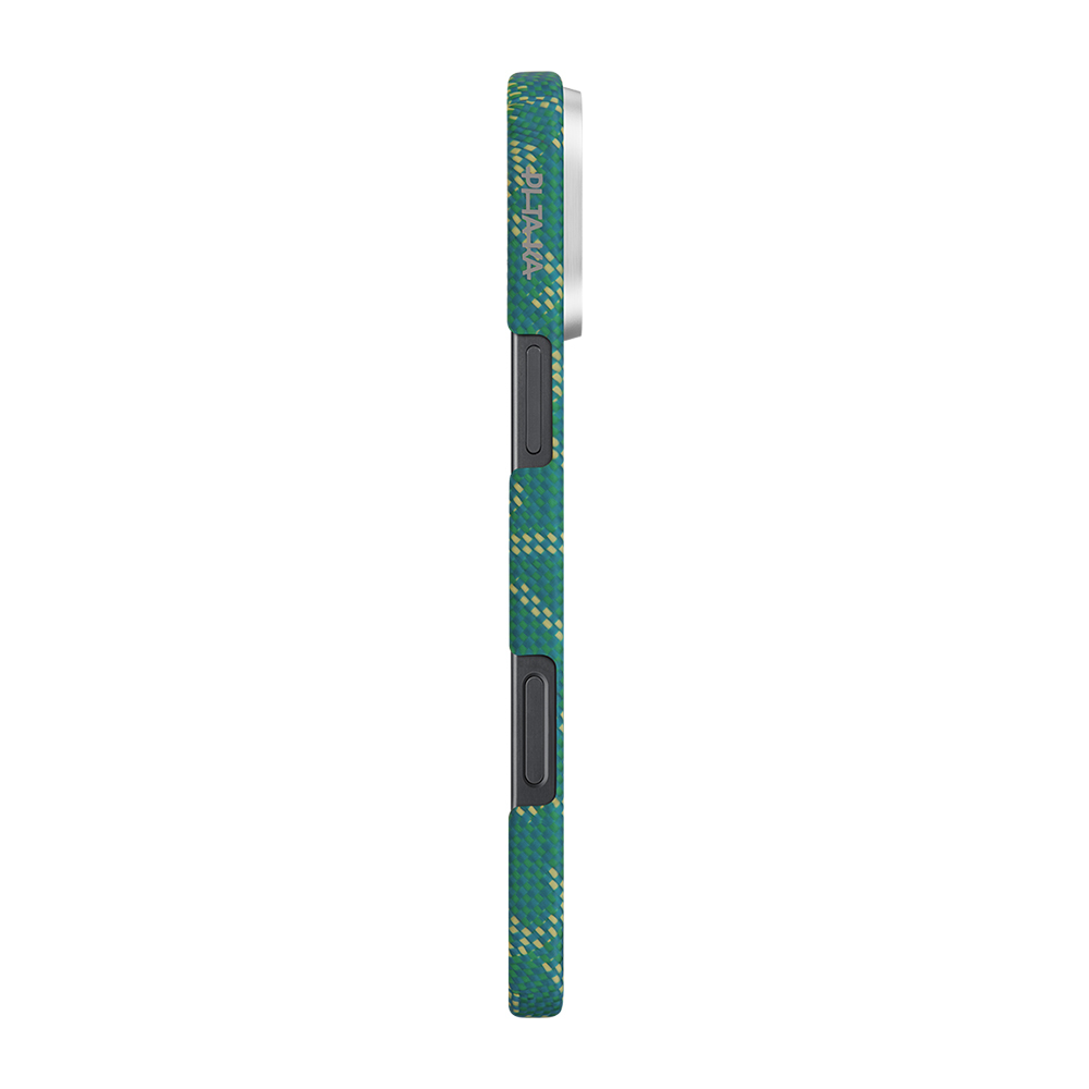 Apple iPhone 16 Pro Uyumlu Kılıf MagSafe Şarj Özellikli Aramid Fiber Pitaka Tactile Woven Monogram Serisi Kapak - 4