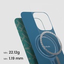 Apple iPhone 16 Pro Uyumlu Kılıf MagSafe Şarj Özellikli Aramid Fiber Pitaka Tactile Woven Monogram Serisi Kapak - 6