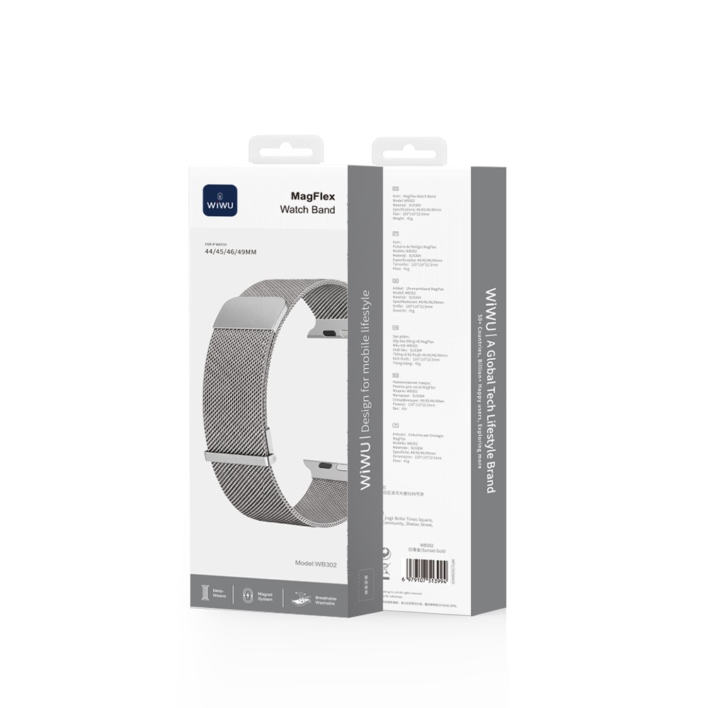 Apple Watch 42mm Uyumlu Wiwu MagFlex Secure Serisi Metal Kordon - 3