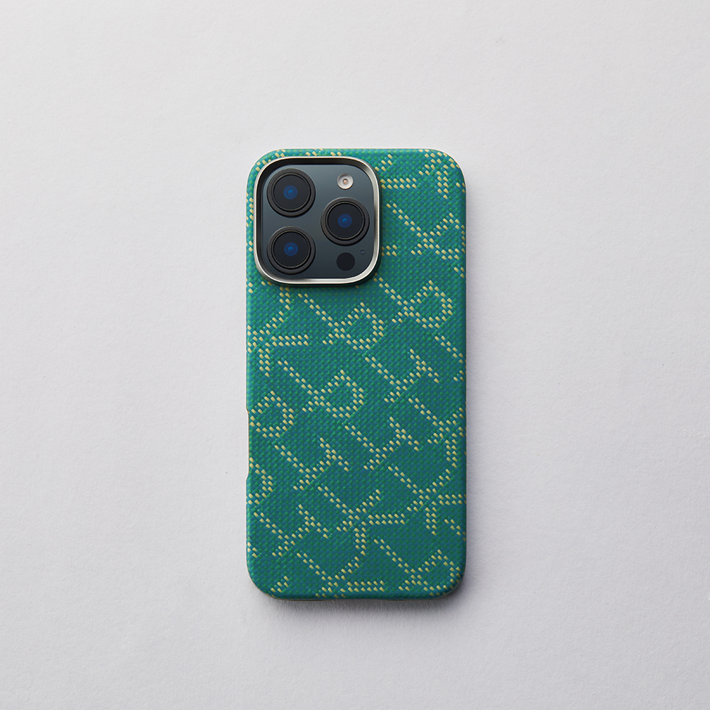 Apple iPhone 16 Pro Uyumlu Kılıf MagSafe Şarj Özellikli Aramid Fiber Pitaka Tactile Woven Monogram Serisi Kapak - 8