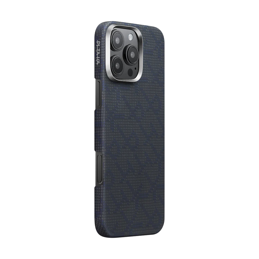 Apple iPhone 16 Pro Max Uyumlu Kılıf MagSafe Şarj Özellikli Aramid Fiber Pitaka Tactile Woven Monogram Serisi Kapak - 3
