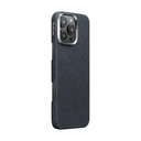 Apple iPhone 16 Pro Max Uyumlu Kılıf MagSafe Şarj Özellikli Aramid Fiber Pitaka Tactile Woven Monogram Serisi Kapak - 3