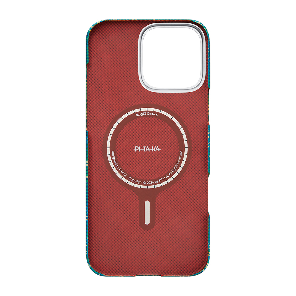 Apple iPhone 16 Pro Max Uyumlu Kılıf MagSafe Şarj Özellikli Aramid Fiber Pitaka Tactile Woven Monogram Serisi Kapak - 4