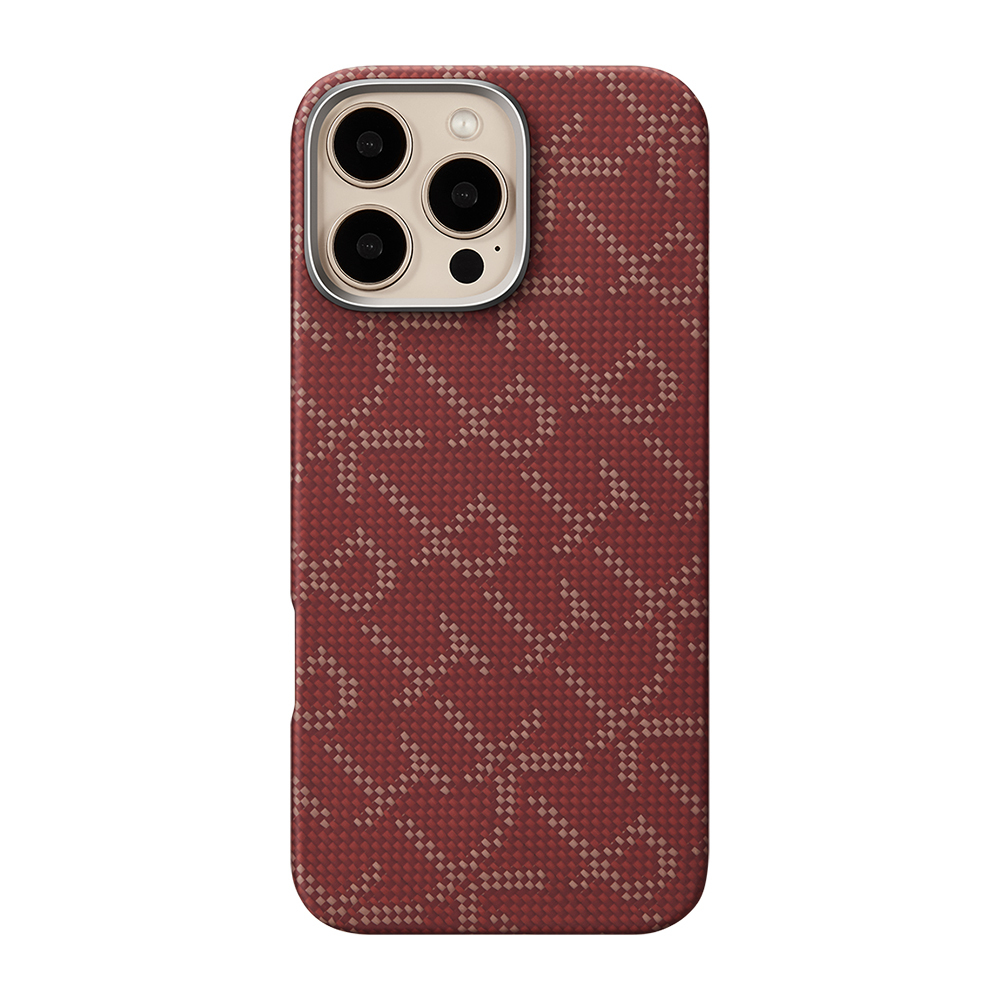 Apple iPhone 16 Pro Max Uyumlu Kılıf MagSafe Şarj Özellikli Aramid Fiber Pitaka Tactile Woven Monogram Serisi Kapak - 6