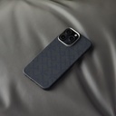 Apple iPhone 16 Pro Max Uyumlu Kılıf MagSafe Şarj Özellikli Aramid Fiber Pitaka Tactile Woven Monogram Serisi Kapak - 14