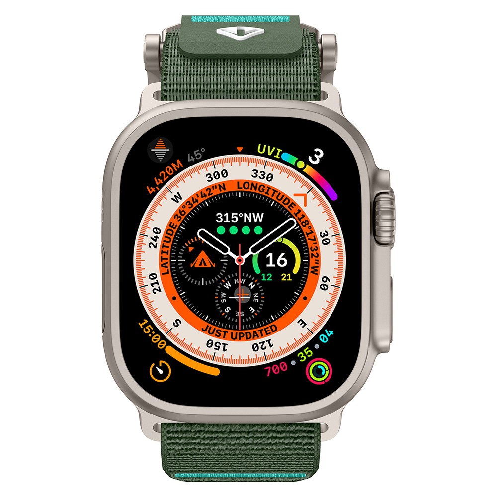 Apple Watch 7 45mm Uyumlu Zore KRD-154 Naylon Kumaş Hasır Örgülü Kordon - 1