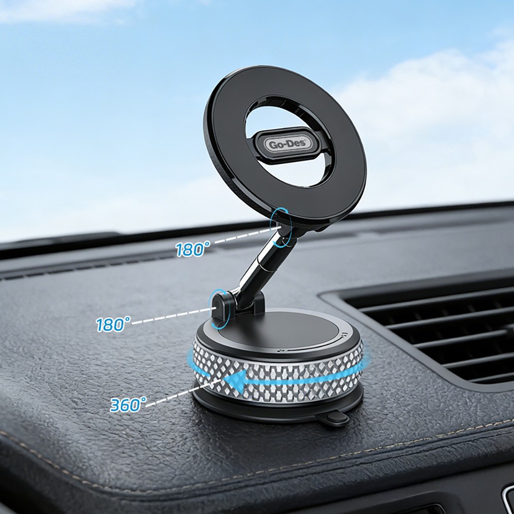 Go Des GD-HD243 360 Derece Dönebilen Vakum Özellikli Magnetik Telefon Tutucu - 4