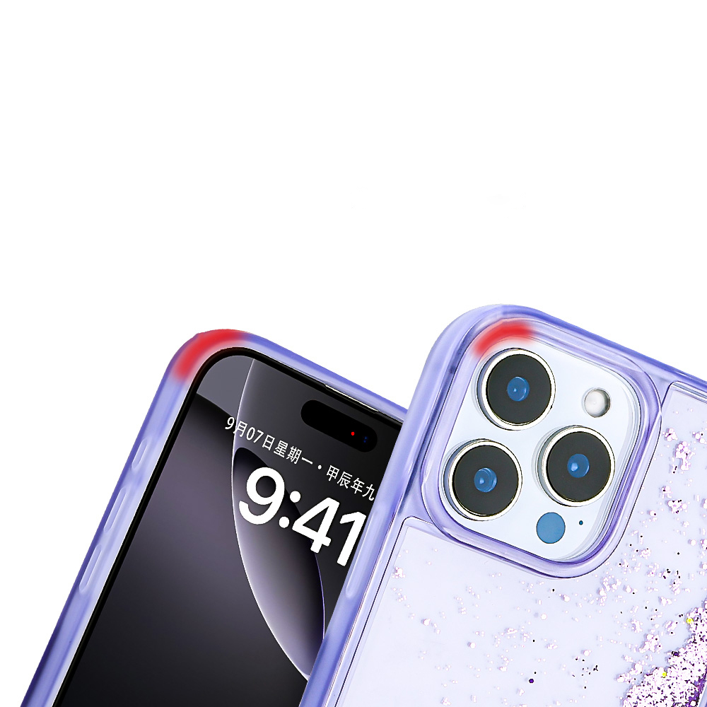 Apple iPhone 12 Pro Uyumlu Kılıf Sıvılı Simli Şeffaf Arka Yüzey Zore Keto Silikon Kapak - 1