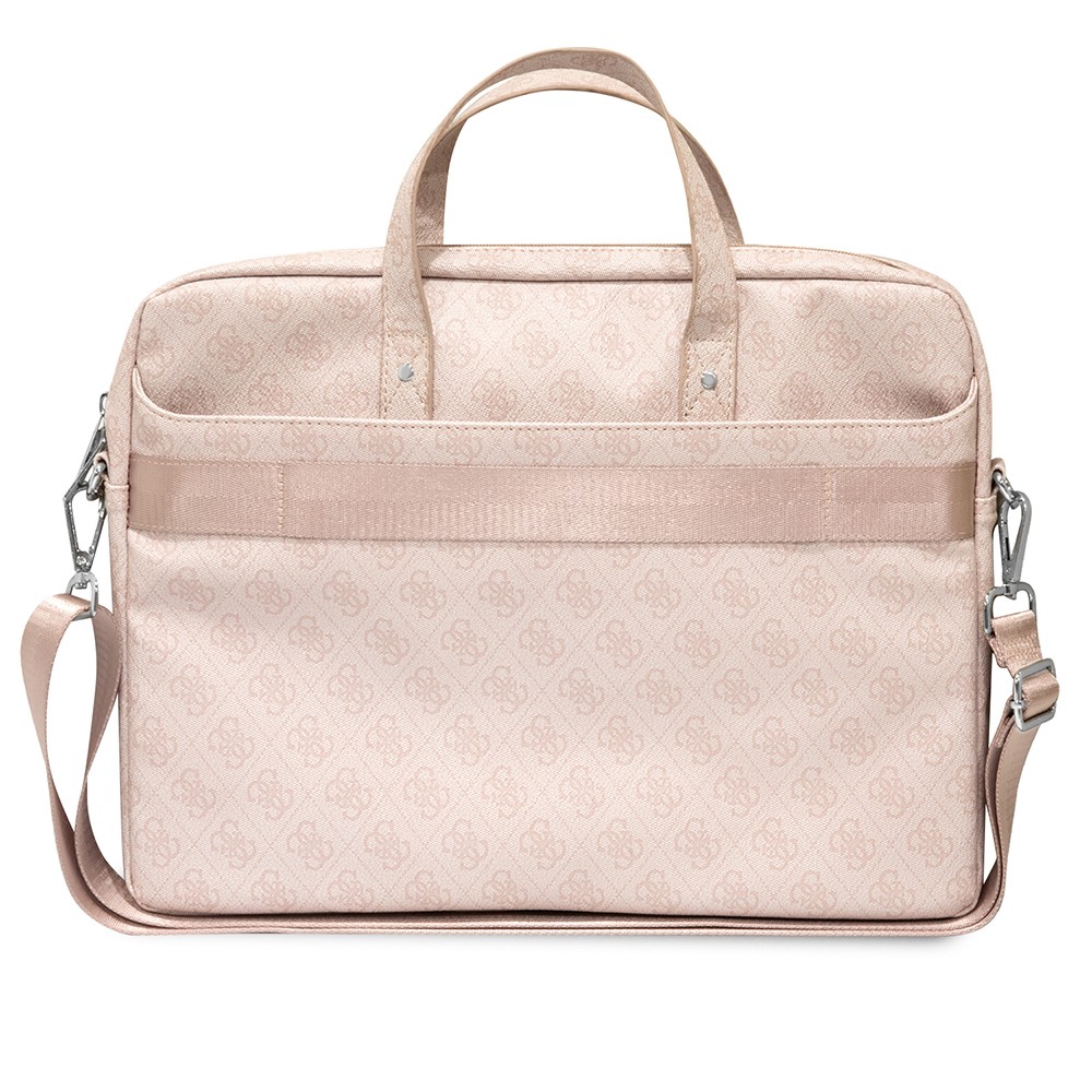 Guess Orjinal Lisanslı Sıcak Damgalı 4G Desenli Üçgen Logolu Omuz Askılı 15-16 inç Laptop Çantası - 2
