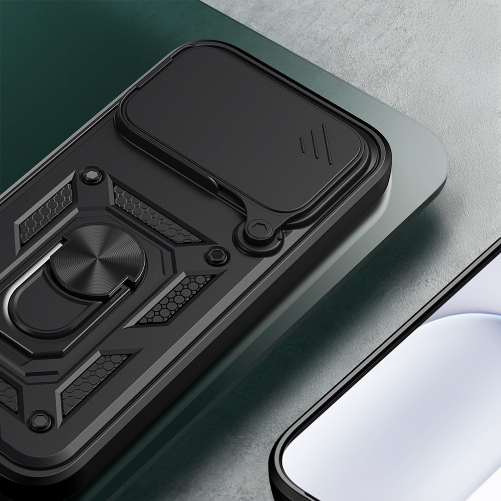 Honor 600 Pro 5G Kılıf Magnetik Standlı Kamera Korumalı Zore Sürgülü Vega Kapak - 3