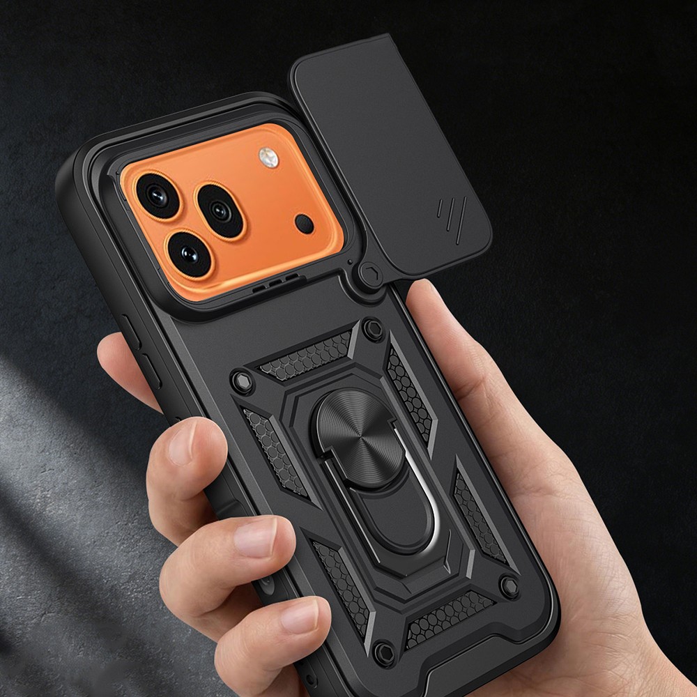 Honor 600 Pro 5G Kılıf Magnetik Standlı Kamera Korumalı Zore Sürgülü Vega Kapak - 4