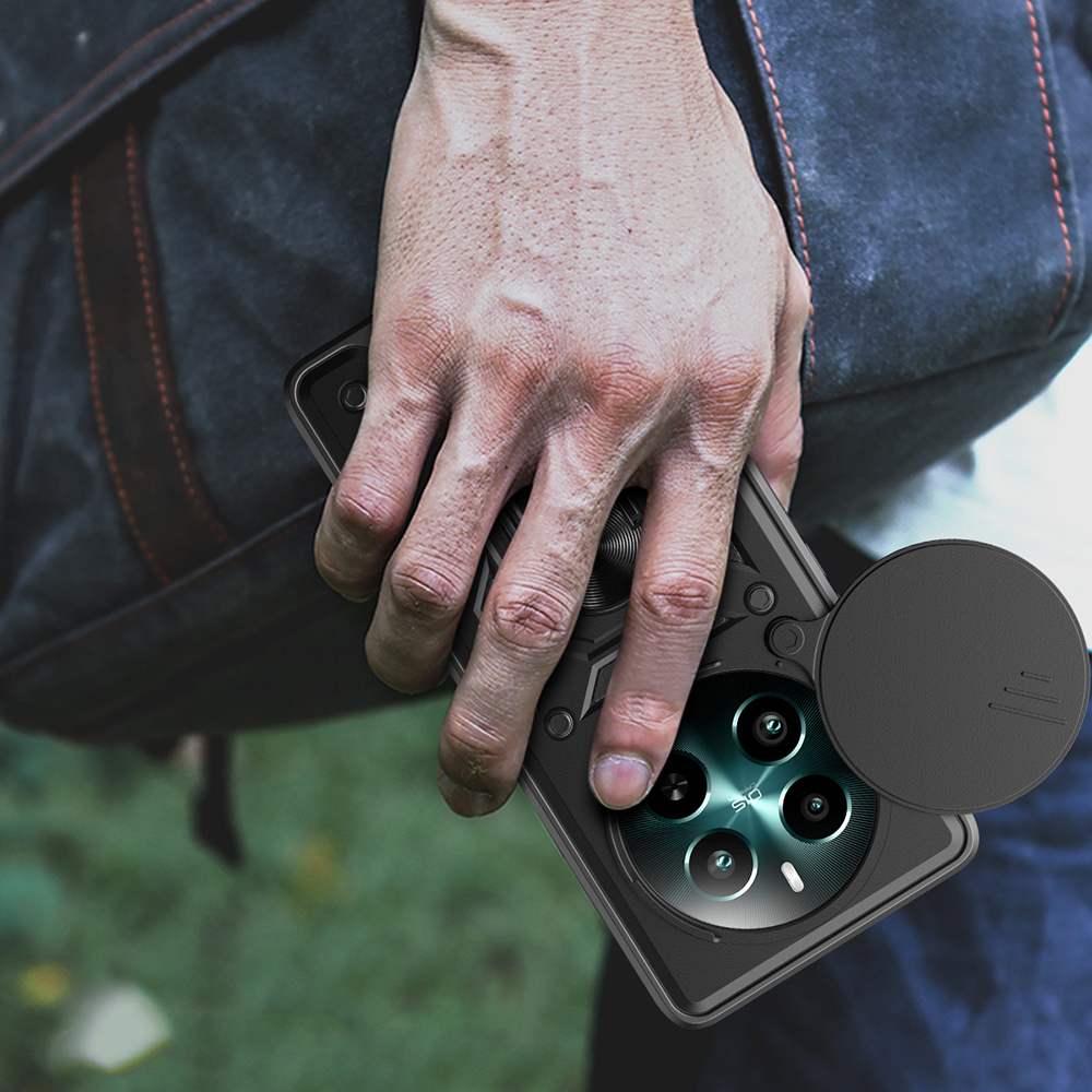 Realme 12 Kılıf Magnetik Standlı Kamera Korumalı Zore Sürgülü Vega Kapak - 8