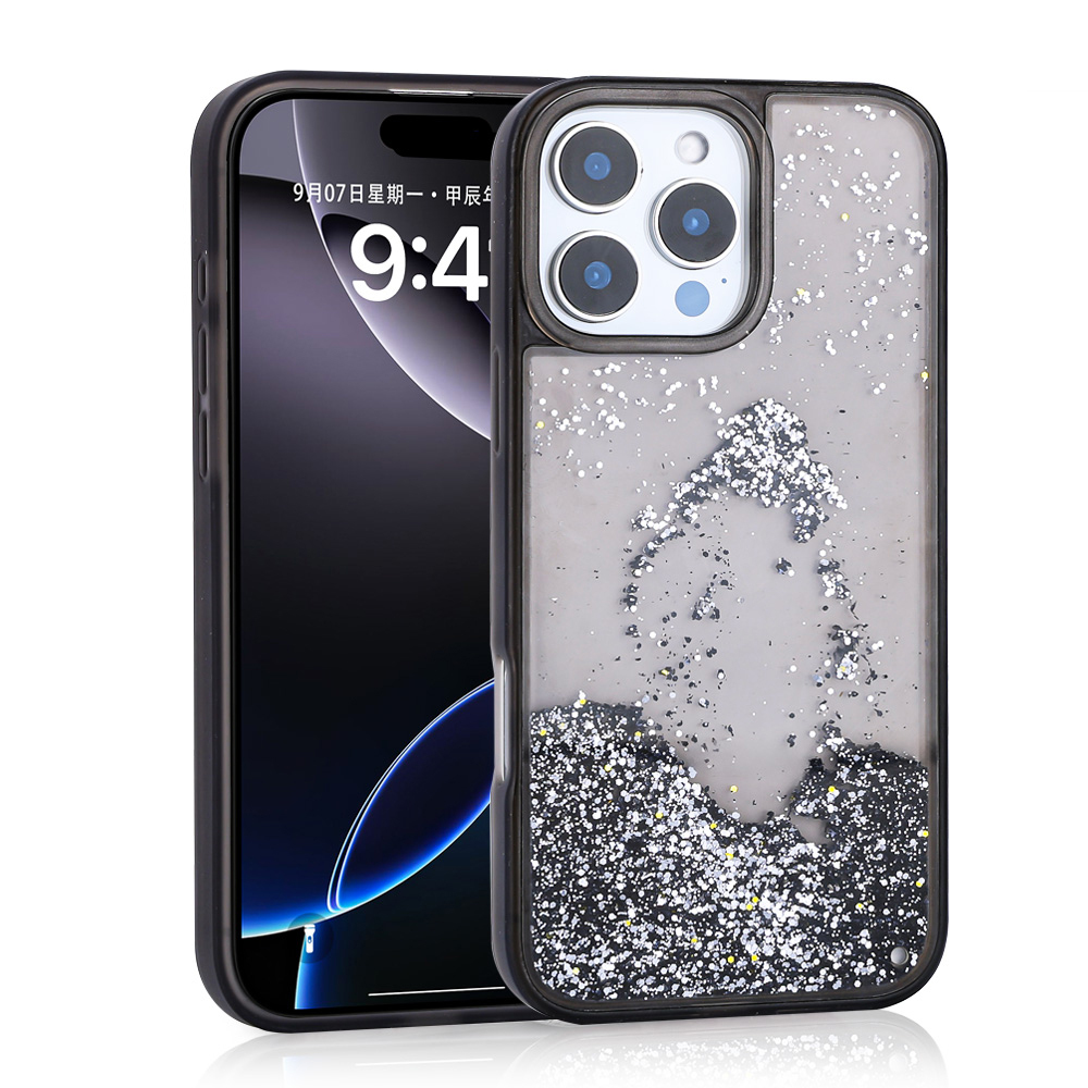 Apple iPhone 14 Pro Max Uyumlu Kılıf Sıvılı Simli Şeffaf Arka Yüzey Zore Keto Silikon Kapak - 3