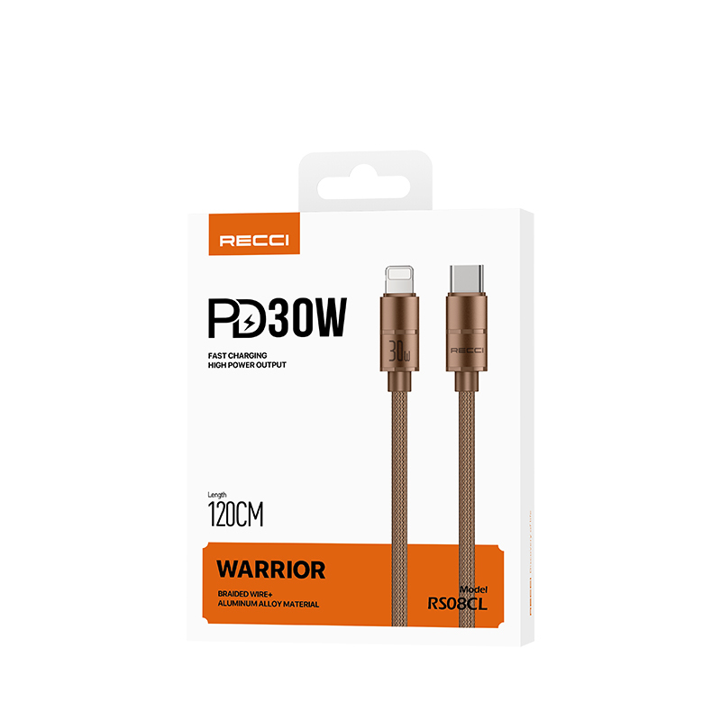 Recci RS08CL Warrior Serisi Type-C to Lightning 30W Hızlı Şarj Özellikli Data ve Şarj Kablosu 1.2M - 3