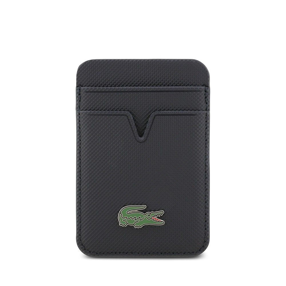 Lacoste Orjinal Lisanslı 2 Hazneli PU Pike Desenli İkonik Timsah Dokuma Logolu Magnetik Kartlık - 1