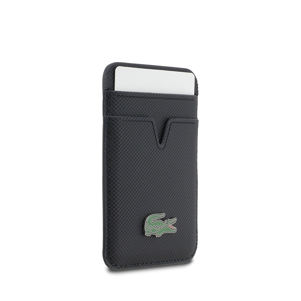 Lacoste Orjinal Lisanslı 2 Hazneli PU Pike Desenli İkonik Timsah Dokuma Logolu Magnetik Kartlık - 3