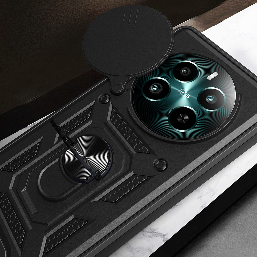 Realme 12 Plus Kılıf Magnetik Standlı Kamera Korumalı Zore Sürgülü Vega Kapak - 7