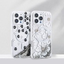 Apple iPhone 16 Pro Max Uyumlu Kılıf Sıvılı Simli Baskılı Şeffaf Arka Yüzey Zore Mossa Silikon Kapak - 5