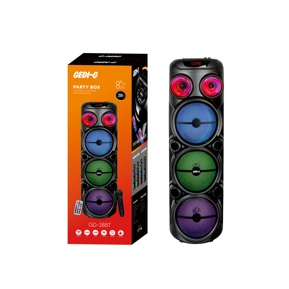 Zore GD-2887 Dijital LED Göstergeli Mikrofonlu RGB TWS 8 inç Stereo Bass Kablosuz Karaoke Hoparlör - 9