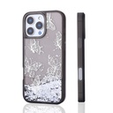 Apple iPhone 15 Pro Max Uyumlu Kılıf Sıvılı Simli Kelebek Baskılı Şeffaf Arka Yüzey Zore Glis Silikon Kapak - 2