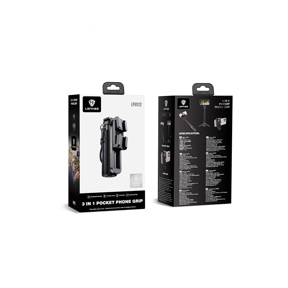 Lenyes LPH112 Dolgu Işıklı 360 Derece Dönebilen 3in1 Selfie Çubuğu ve Tripod - 10