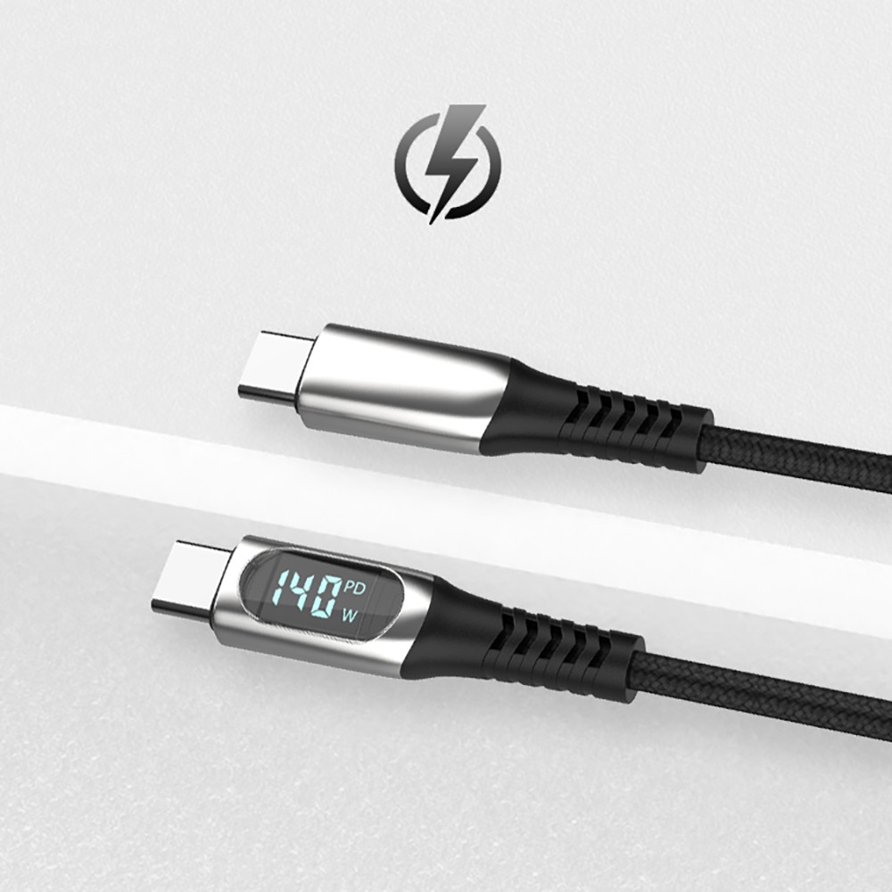 Micflip A08 Type-C to Type-C Dijital LED Göstergeli Data ve Şarj Kablosu 140W 1M - 1