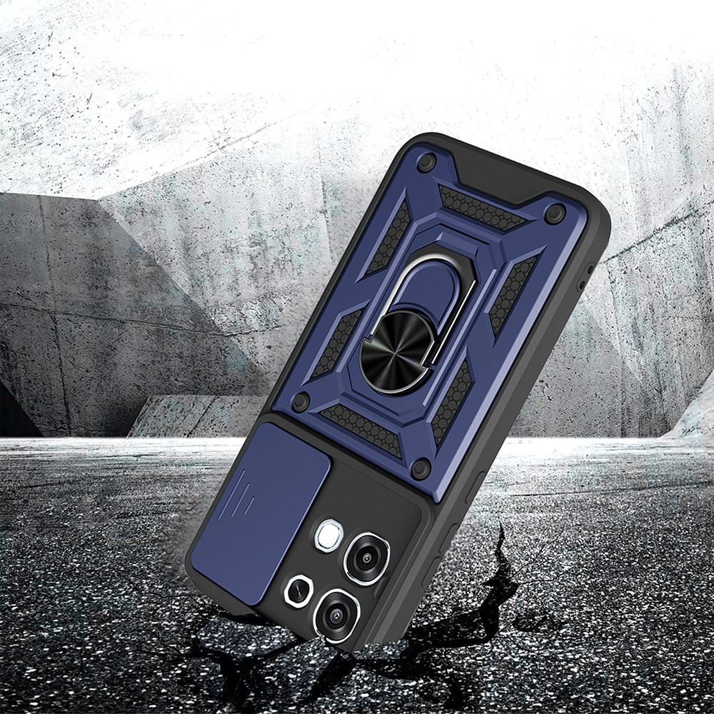 Oppo A6 Pro Uyumlu Kılıf Magnetik Standlı Kamera Korumalı Zore Sürgülü Vega Kapak - 1