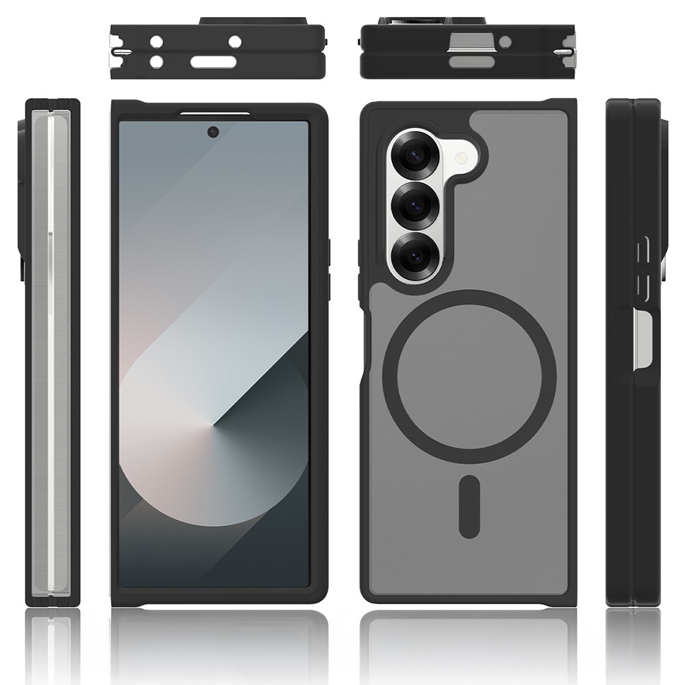 Samsung Galaxy Z Fold 6 Uyumlu Kılıf M-Safe Şarj Özellikli Kamera Korumalı Zore Lunex Kapak - 6