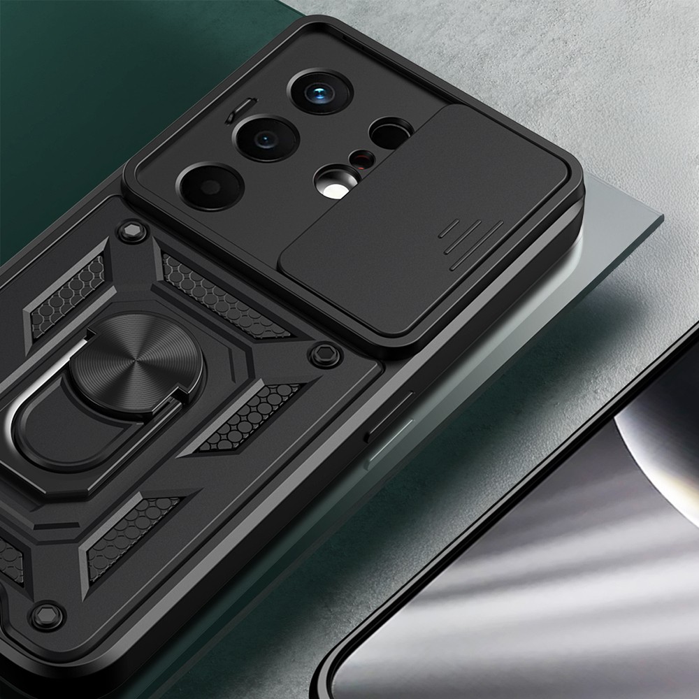 Tecno Camon 50 Kılıf Magnetik Standlı Kamera Korumalı Zore Sürgülü Vega Kapak - 3