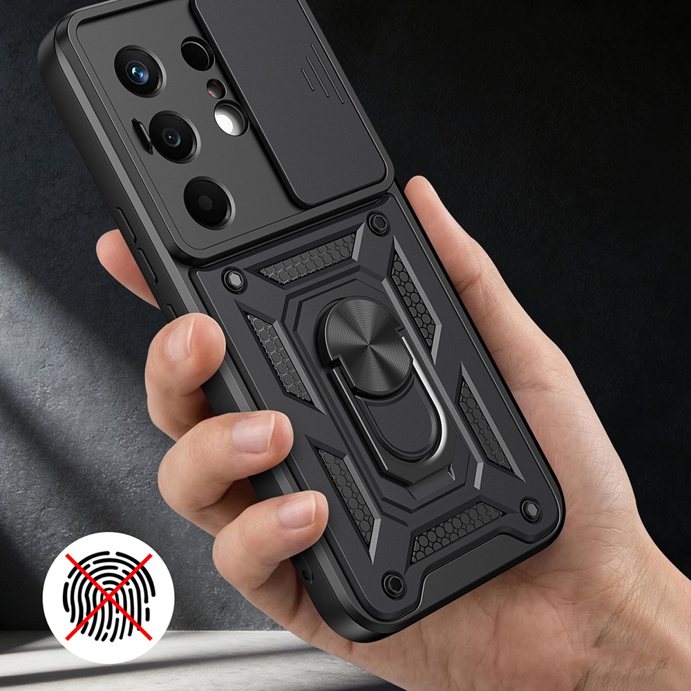 Tecno Camon 50 Kılıf Magnetik Standlı Kamera Korumalı Zore Sürgülü Vega Kapak - 4