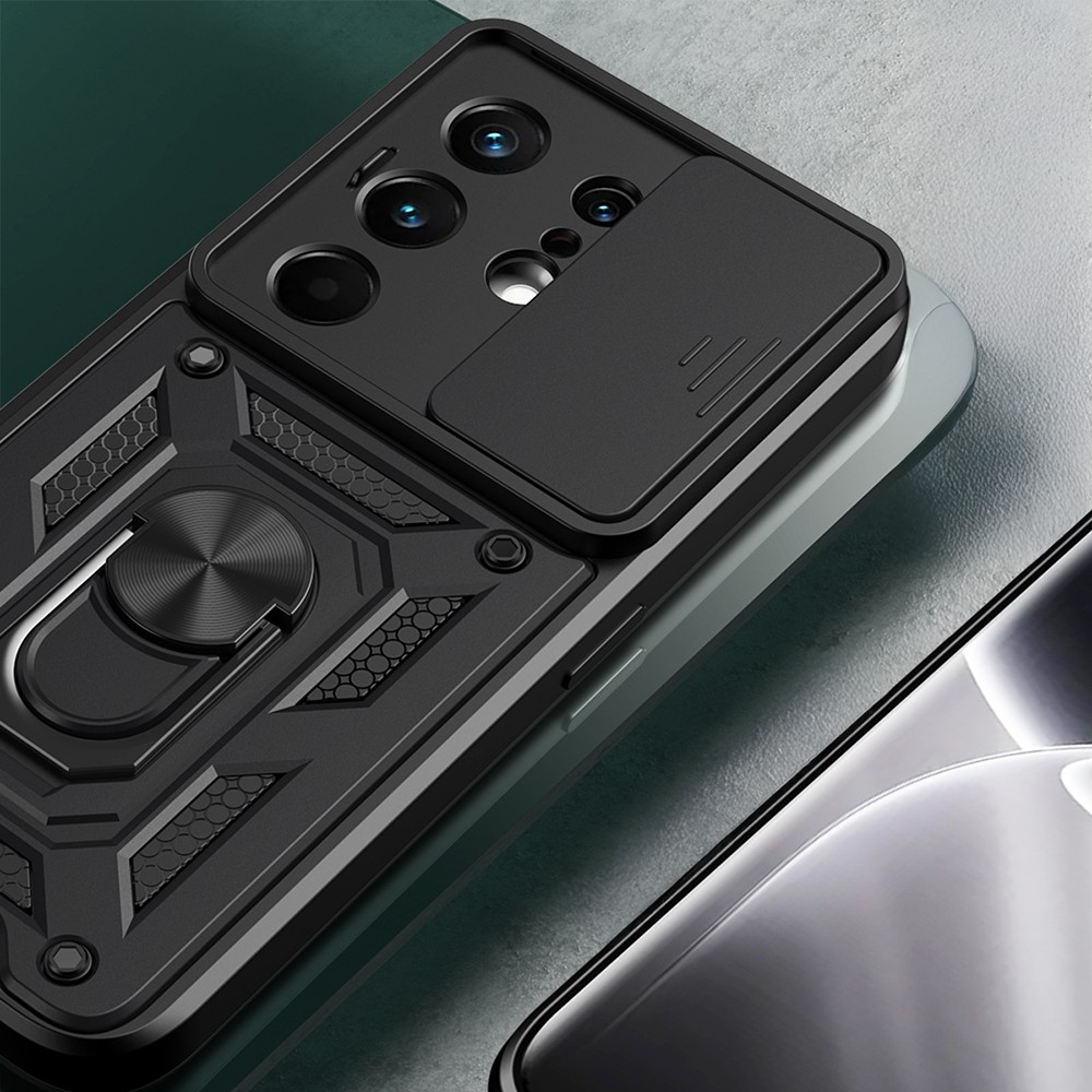 Tecno Camon 50 Pro Kılıf Magnetik Standlı Kamera Korumalı Zore Sürgülü Vega Kapak - 3