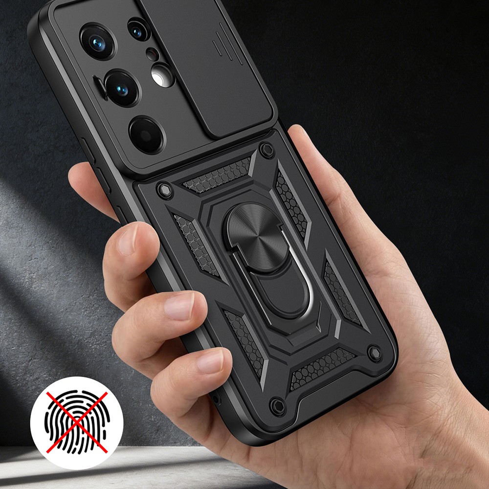 Tecno Camon 50 Pro Kılıf Magnetik Standlı Kamera Korumalı Zore Sürgülü Vega Kapak - 4