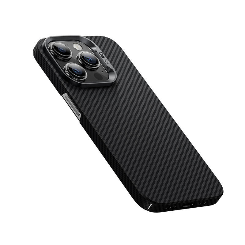 Apple iPhone 14 Pro Uyumlu Kılıf Magsafe Şarj Özellikli Karbon Fiber Benks MFM Lisanslı 600D Essential Kevlar Kapak - 6