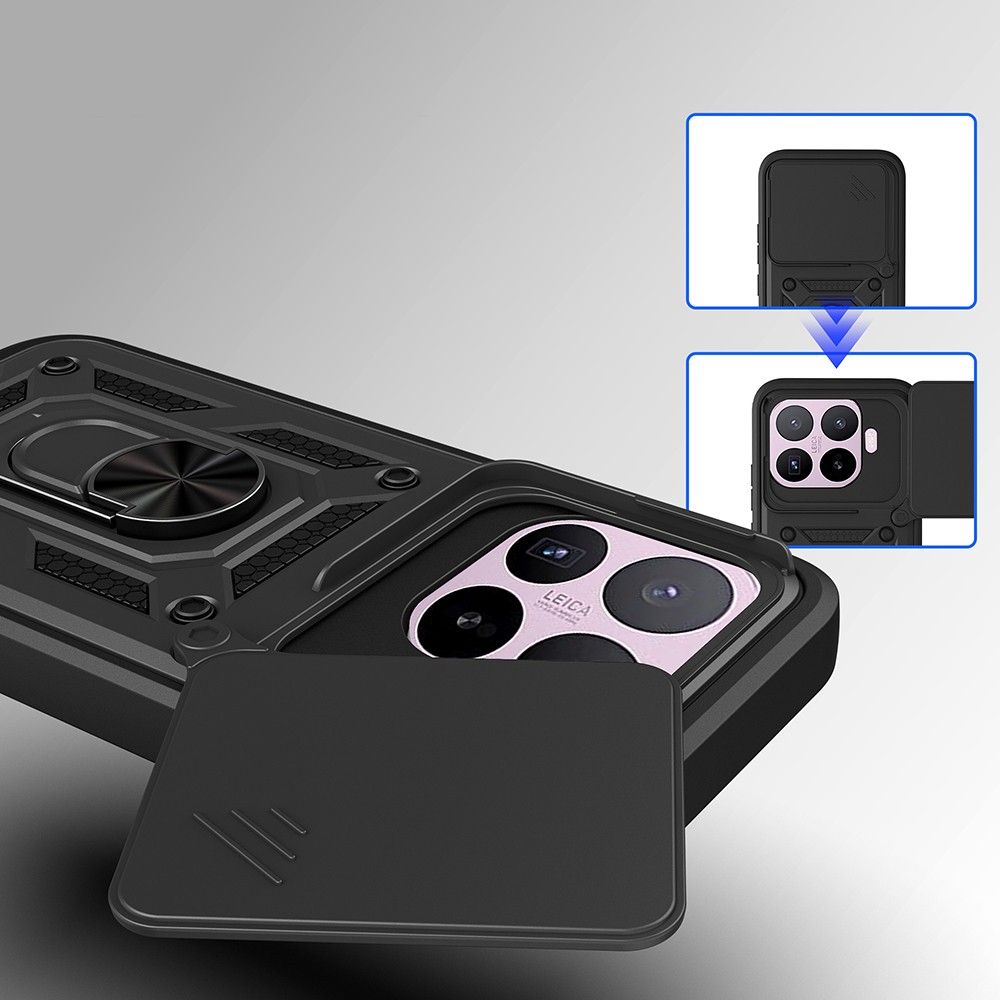 Xiaomi 17 UyumluT Kılıf Magnetik Standlı Kamera Korumalı Zore Sürgülü Vega Kapak - 4