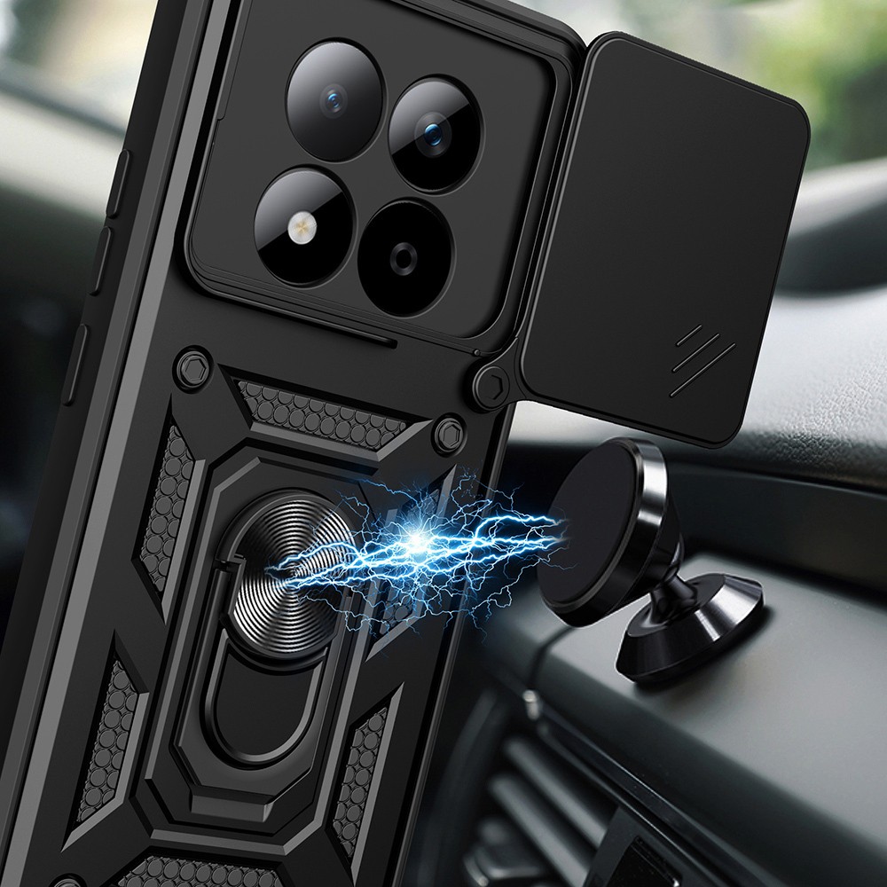 Xiaomi Redmi Note 15 Pro Uyumlu Kılıf Magnetik Standlı Kamera Korumalı Zore Sürgülü Vega Kapak - 2