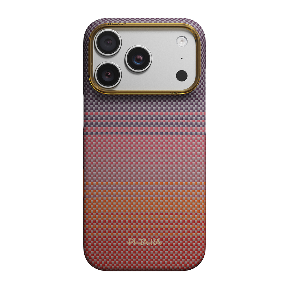 Apple iPhone 18 Pro Kılıf M-safe Şarj Özellikli Aramid Fiber Pitaka Sunset 2.0 California Dream Serisi Kapak - 1