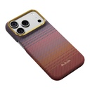 Apple iPhone 18 Pro Kılıf M-safe Şarj Özellikli Aramid Fiber Pitaka Sunset 2.0 California Dream Serisi Kapak - 2