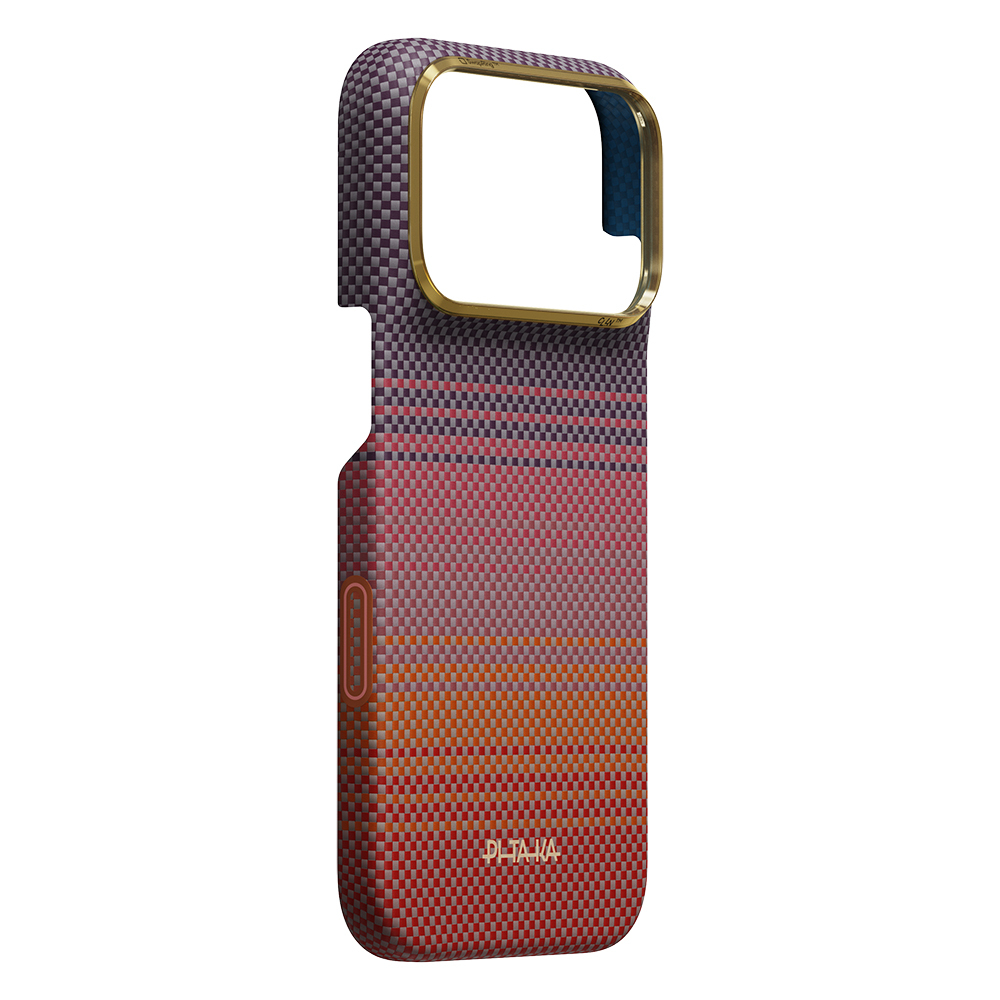 Apple iPhone 18 Pro Kılıf M-safe Şarj Özellikli Aramid Fiber Pitaka Sunset 2.0 California Dream Serisi Kapak - 4