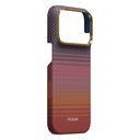 Apple iPhone 18 Pro Kılıf M-safe Şarj Özellikli Aramid Fiber Pitaka Sunset 2.0 California Dream Serisi Kapak - 4